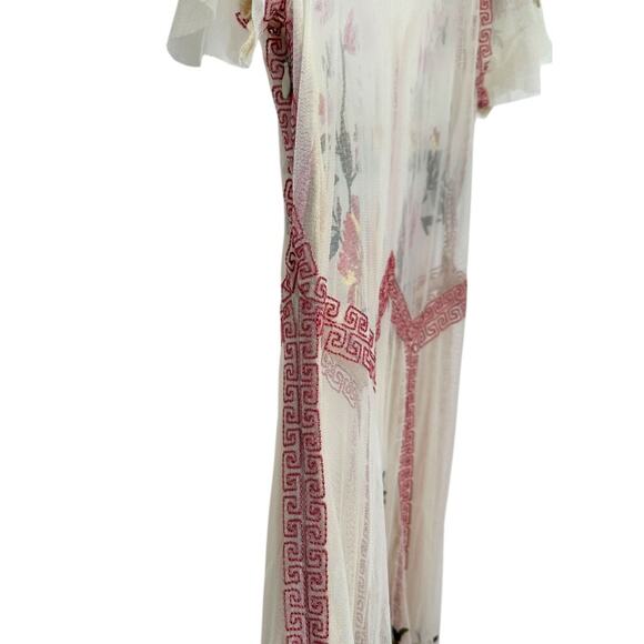 Sundance Cream Garden Soirée Embroidered Dress Maxi Dress Size SP - Picture 9 of 12